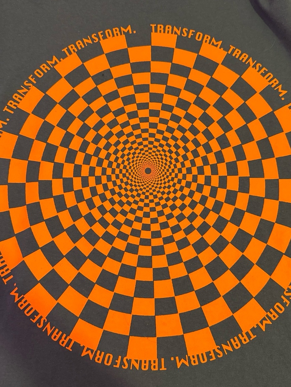 Urban Outfitters Men's Teal Long Sleeve with Orange Spiral Graphic - Picture 4 of 4